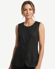 Black Heavy Weight Linen Sleeveless Top Corfu Jeans