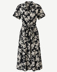 Black Cream Floral Cotton Shirt Midi Dress Corfu Jeans
