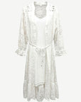 White Embroidered Cotton Midi Dress Corfu Jeans