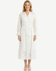 White Embroidered Cotton Midi Dress Corfu Jeans