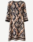 Black Cream Paisley Print Midi Dress Corfu Jeans