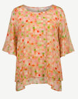 Sugar Cubes Print Layered Blouse Corfu Jeans