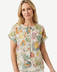 Naturally Spring Button Front Layered Top Corfu Jeans