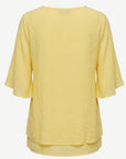 Sunlit Crepe Georgette Flutter Sleeve Blouse Corfu Jeans