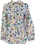 STORY 0 - W2406413 WINTER LEAVES PRINTED LINEN COTTON Corfu Jeans