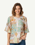 Summer Whisper Soft Print Blouse Corfu Jeans