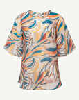 Teal Papaya Soft Print Blouse Corfu Jeans