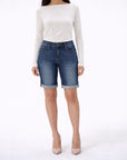 W04B4088 Blue Mix Boyfriend Denim Shorts Corfu Easy Living