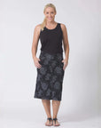 Deep Sea Jacquard Denim Floral Skirt Corfu Easy Living