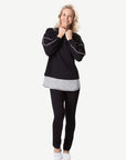Black Athleisure Micro Knit Long Sleeve Jumper Corfu Jeans