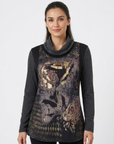 Gold Foil Cowl Neck Knit Top Corfu Jeans