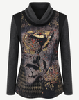 Gold Foil Cowl Neck Knit Top Corfu Jeans