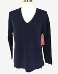Space Blue Navy V-Neck Long Sleeve Knit Corfu Jeans