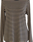 W2438541 BLACK TAN STRIPED KNIT Corfu Jeans