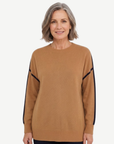 Toffee Navy Plain Jersey Knit Sweater Corfu Jeans