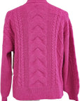 W2449241 PINK CABLE KNIT FULL SLEEVE JUMPER Corfu Jeans