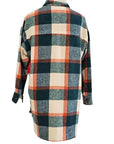 W2467664 FOREST SPICE BRUSHED CHECK LONG SHIRT JACKET Corfu Jeans