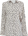 W2476273 VANILLA BLACK COTTON BLEND SPOT BLOUSE Corfu Jeans