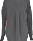 W2476512 Black Lace Crinkle Stretch Shirt Corfu Jeans
