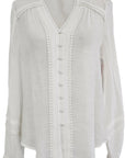 W2476520 Ivory Crepe Georgette Shirt Corfu Jeans