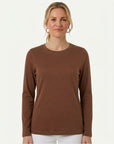 Essential Cotton Long Sleeve Tee - Coffee Bean Corfu Jeans