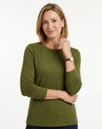 Essential Cotton Long Sleeve Tee - Forest Night Corfu Jeans