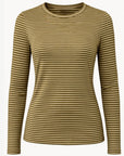 Striped Cotton Long Sleeve Tee - Jalapeno Corfu Jeans