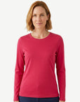 Essential Cotton Long Sleeve Tee - Lipstick Pink Corfu Jeans