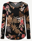 Frosted Floral Printed Knit Top Corfu Jeans
