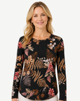 Frosted Floral Printed Knit Top Corfu Jeans