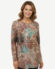 Marrakech Mystique Printed Knit Top Corfu Jeans