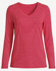 Raspberry Striped Cotton Long Sleeve Tee Corfu Jeans