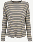 Chartruse Striped Long Sleeve Knit Top Corfu Jeans