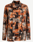 Rust Chestnut Printed Long Sleeve Knit Top Corfu Jeans