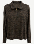 Taupe Tone Cashmere Touch Long Sleeve Knit Top Corfu Jeans