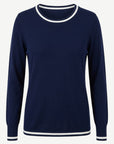 Navy Vanilla Stripe Plain Jersey Knit Corfu Jeans