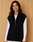 Black Plain Jersey Knit Vest Corfu Jeans