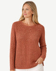 Caramel Crochet Chenille Knit Jumper Corfu Jeans