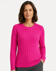 Fuschia Cable Knit Jumper Corfu Jeans