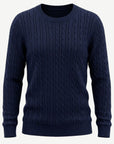 Navy Cable Knit Jumper Corfu Jeans