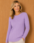 Violet Petal Cable Knit Jumper Corfu Jeans