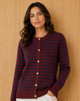 Mulberry Navy Striped Knit Cardigan Corfu Jeans