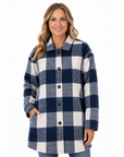 Blue Indigo Long Length Check Shirt Jacket Corfu Jeans
