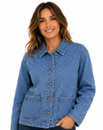 Marine Wash Quilted Denim Knit Jacket Corfu Jeans
