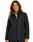Black Brown Long Length Quilted Jacket Corfu Jeans