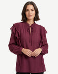 Bordeaux Long Sleeve Blouse Corfu Jeans