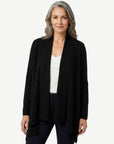Black Soft Dressing Drape Front Jacket Corfu Jeans