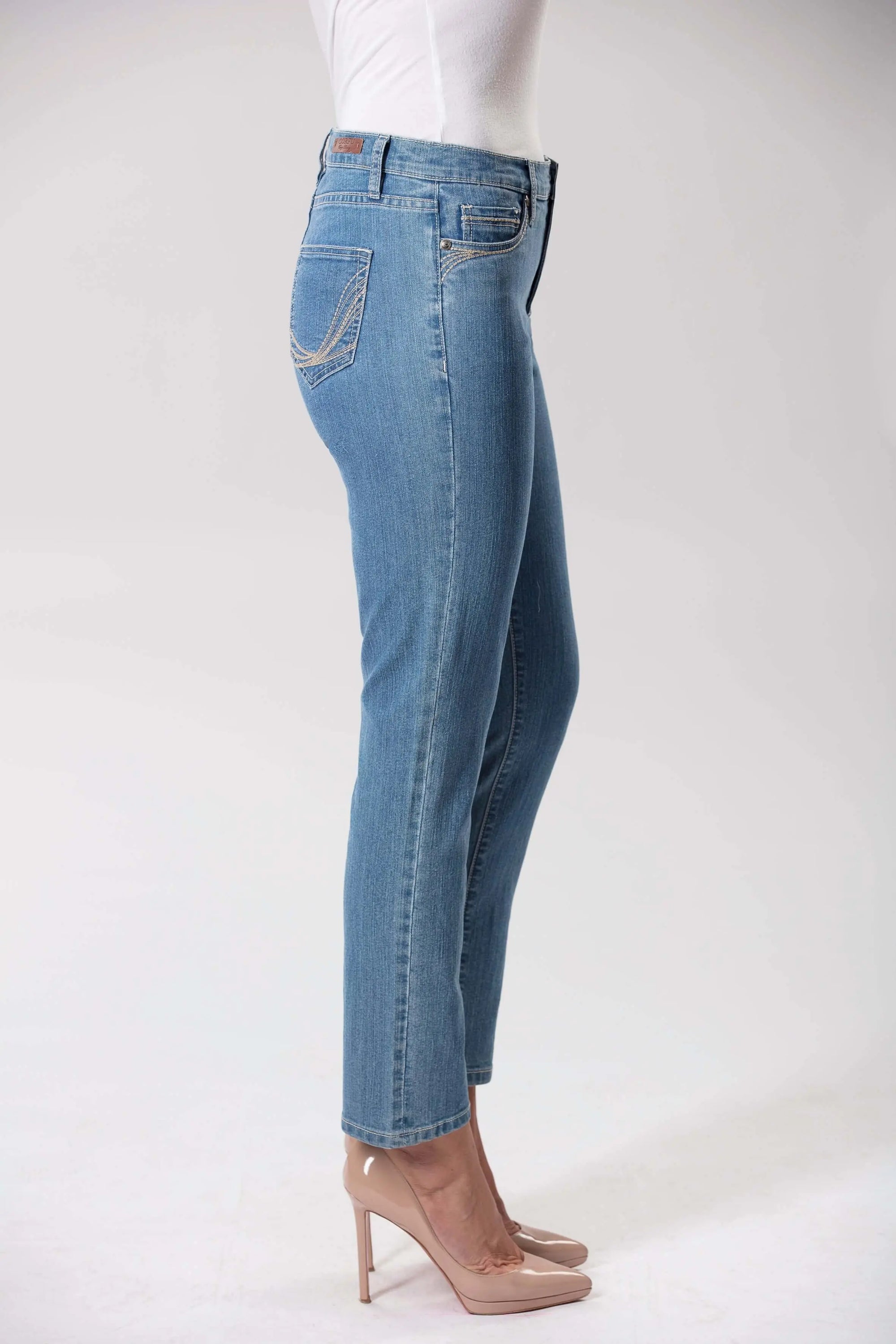 Audrey Lagoon Wash Stretch Denim Jeans Corfu Easy Living