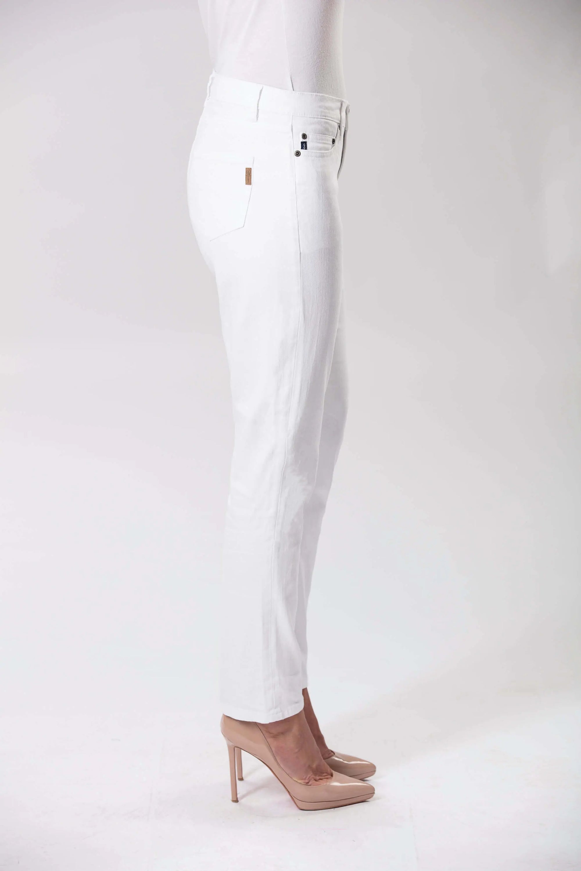 Audrey White Stretch Denim Jeans | Corfu Easy Living