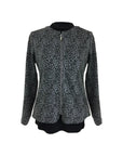 Black Cheetah Print Zip Jacket Corfu Jeans